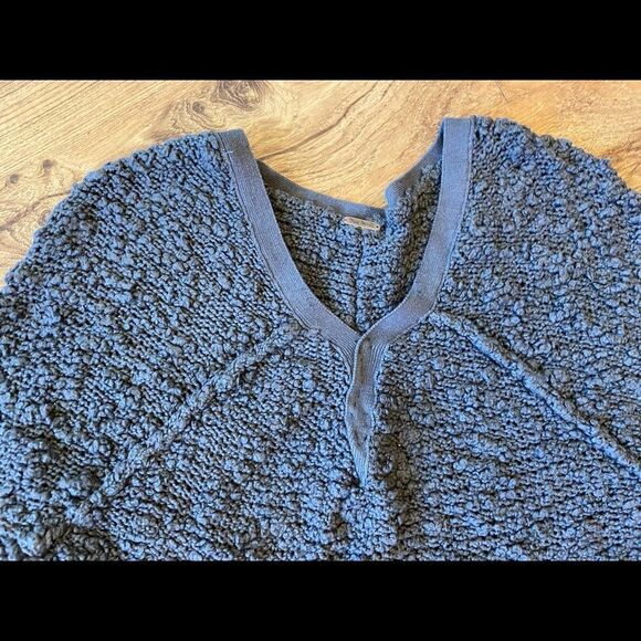 Free People dark grey/ brown V neck sweater - Picture 2 of 3